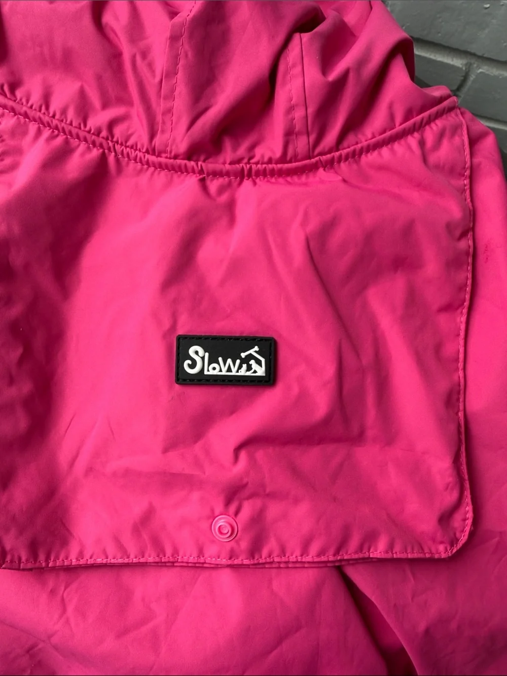 Waterproof Pink Dog Raincoat with Hood - Brand built in storage pocket